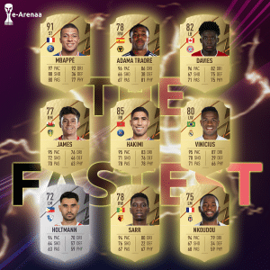 Fastest players for your team in FIFA 22